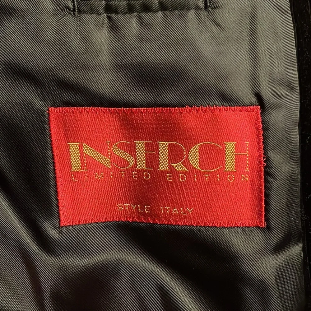 Inserch Black Sport Coat with Notched Lapel and Structured Shoulders 44L